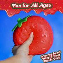 Tachimi 1pc Giant Slow Rebound Realistic Strawberry Squeeze Toy, Super Soft Fruit Decoration Model, Stress Relief Finger Squeeze Toy, Random Shipment - Multicolor - View 9