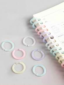 20pcs/Box Colorful Loose Leaf Binder Rings, Detachable Binding Rings, Plastic Perforated File Rings, Used For Binding Reports And Documents, Notebooks, Back To School, School Supplies, Back To School, School, School Supplies, School Supplies - A - View 2