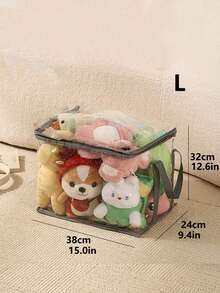 1pc Large Capacity Toy Storage Bag, Doll Storage Organizer Box, Student Book Waterproof Storage Bag, Toy Storage Bag, Multi-Functional Portable Miscellaneous Storage Bag, Student Book Transparent Thickened Waterproof Storage Bag, Transparent Desktop Storage Box For Home - Clear - View 7