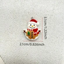 5/10pcs Christmas Tree Snowman Pendant, Suitable For DIY Jewelry Making, Perfect For Party Accessories, Earrings, Necklaces, Bags - Christmas Snowman Pendant - View 3