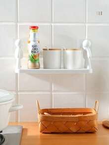 1 buah Rak Penyimpanan Kreatif, Organizer Perlengkapan Kamar Mandi Bentuk Pria Kecil yang Lucu, Rak Penyimpanan Kosmetik, Rak Penyimpanan Perekat, Aksesoris Kamar Mandi, Perlengkapan Rumah Tangga, Rak Penyimpanan Kosmetik Kamar Mandi Tanpa Bor, Organizer Toples Bumbu Dapur - MultiWarna - View 5