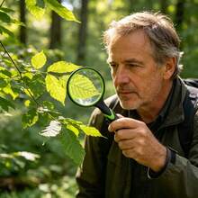 10X Magnifying Glass, Suitable For Elderly And Children, Non-Slip Handheld Reading Magnifier, 75mm Lens, Suitable For Close-Up Work, Green And Orange Observation Hobby - B - View 9