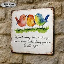 1pc Vintage Sign, Outdoor Decorative Wall Plaque, Retro Style, Positive Message "Everything Will Be Alright", Home Wall Decor Plaque, Suitable For Bedroom And Living Room, Perfect Gift For Family, (Random Style) - A - View 1
