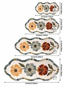 DAJIANG 1 pieza Alfombra con estampado floral vintage, felpudo antideslizante, alfombra suave, plegable y lavable, adecuada para sala de estar, cocina, baño, mesita de noche - Decoración del hogar, diseño reforzado, adecuada para otoño/invierno, alfombra de cocina para Acción de Gracias - Multicolor - Ver 3