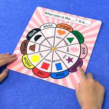 Rueda Interactiva de Aprendizaje de Inglés, Tablero de Calendario del Clima, Reconocimiento de Colores & Formas, Tabla de Aprendizaje Educativa Reutilizable - Ruleta de aprendizaje - Ver 5
