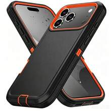 3-In-1 Heavy Duty Protective Phone Case [Shockproof][Anti-Drop][Anti-Slip] Multi-Layer Protective Phone Case Provides Strong Protection For Your Mobile Device - Black Orange - View 53