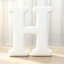 白色木製字母，未加工木製字母，適用於牆面裝飾、立體裝飾字母、切片式標誌裝飾，可用於手工藝、居家派對企劃、生日、畢業典禮等，最佳禮物選擇 - 白色 - 查看 8