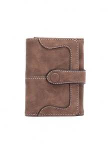 FOREVER MIYIN Dompet Kecil Lipat Tiga Wanita dengan Jahitan Vintage Matte, Pemblokir RFID, Banyak Slot Kartu, Jendela ID, Kantong Koin dengan Resleting, Tempat Kartu Harian - MultiWarna - View 3