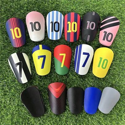 FIFA 2026 Football Festival Party Gift Blanket Style Football Shin Guards Support Number Knee Pads Fan Gathering Birthday Gift World Cup Atmosphere Star 10 7 Design Protective Shin Guards Colorful Football Merchandise Parent-Child Support Thickened Comfortable Breathable Anti-Collision Training Outdoor Match Watching Gift Party Souvenir