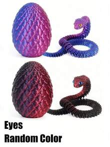 1/2/3/4/5/6pcs Movable Joint 3D Printed Snake Surprise Egg, Gecko, Home Office Decor, Suitable For Room Decoration Statue, Desktop Ornament, Stress Relief, Fingertip Toy, Party Gift, Halloween Gift, Christmas Stocking Filler, Christmas Gift - Multicolor - View 33