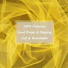 1pc Yellow Sheer Chiffon Fabric, Long Solid Color Sheer Curtain, Multi-Purpose Party Backdrop Fabric, Suitable For Wedding Arch, Home Decor, Birthday Wedding Party Room Backdrop, Ceremony Backdrop, Dining Table Decor Scarf, Tablecloth, Photography Props, Solid Color Sheer, Christmas Decor, Christmas Room Decor, Etc. - Festive Decorations - a - View 6