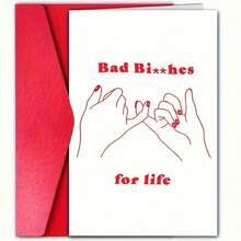 1pc Charming Pink Promise Design Birthday Card (With Envelope) - Perfect For Friends, Family And Loved Ones - Multicolor - View 2