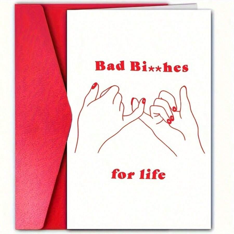1pc Charming Pink Promise Design Birthday Card (With Envelope) - Perfect For Friends, Family And Loved Ones