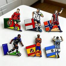 2026 FIFA World Cup Soccer Star World Cup Enamel 3D Metal Brooch, Versatile Fashion Commemorative Creative Accessory - Accessories - View 2