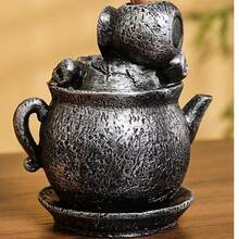 樹脂回流香爐創意樹脂茶壺骷髏回流香爐工藝裝飾品 - 1PC - 查看 4
