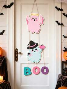 1Set Retro Paper Door Hanging Decor,Ghost Pumpkin Candy Pattern Door Sign,Lightweight Paper Ornament,Indoor Outdoor Wall Entrance Home Room Decor,Party Photo Prop,Gift For Birthday New Year Graduation,Halloween,Halloween Deorations,Christmas - Colorful Ghost - View 9