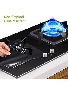1/4/8pcs Gas Stove Anti-Oil Anti-Stain Mat, Washable Cleaning Mat, Burner Protection Mat, Anti-Stain Anti-Heat Mat, Fire-Resistant Material, Gas Stove Protection Mat, Suitable For Home Gas Stoves, Household Goods - Multicolor - View 3