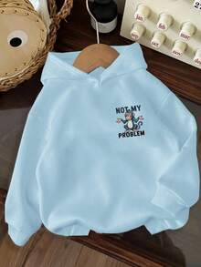 Tween Boy Fun Print Pullover Sweatshirt, Warm And Comfortable Thermal Lined Pullover Sweatshirt For Autumn/Winter - Baby Blue - View 3