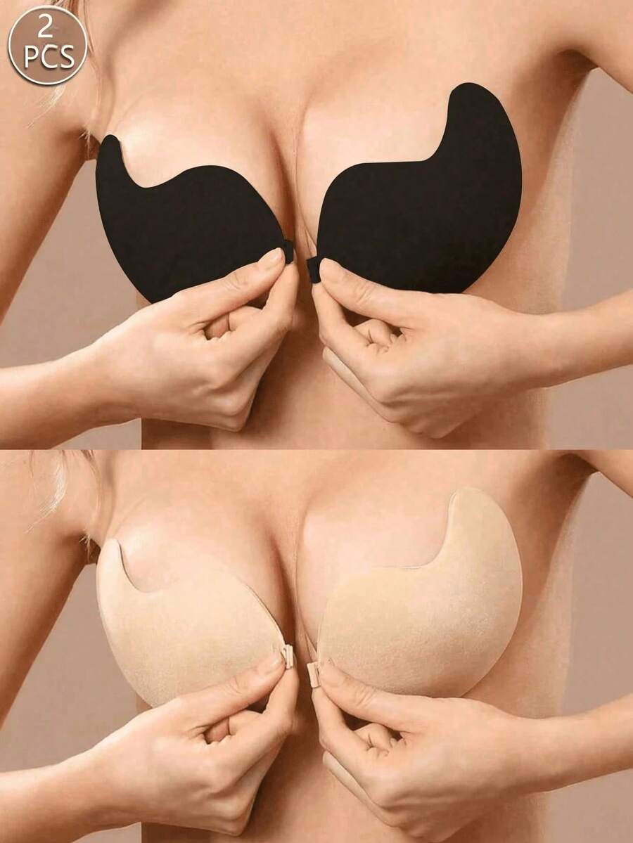 2 buah bantalan bra tanpa tali berbentuk mangga, cocok untuk payudara kecil, bernapas dan nyaman, mengangkat dan menopang, desain tanpa jahitan, sempurna untuk gaun dan pakaian formal. - Cangkir Mangga yang Nyaman - View 1