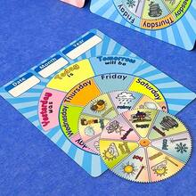 Rueda Interactiva de Aprendizaje de Inglés, Tablero de Calendario del Clima, Reconocimiento de Colores & Formas, Tabla de Aprendizaje Educativa Reutilizable - Ruleta de aprendizaje - Ver 4