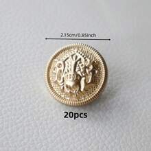 10/20 piezas Botones de plástico con patrón decorativo vintage dorado, botones cosidos a mano para abrigos, gabardinas de lana, chaquetas de traje, suéteres, prendas de punto, botones DIY - Dorado - Ver 9