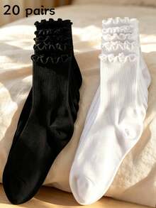 1/3/5/10/20 Pairs Women's Socks, Moisture-Wicking, Breathable, Versatile, Outdoor Wear, Sports, Comfortable, - Multicolor - View 5