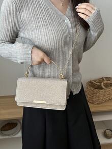 Bolso de mano de lentejuelas de moda (color de costura aleatorio) - Dorado - Ver 6