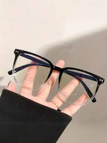 1pc/3pcs Unisex Fashion Glasses, Square Frame, Suitable For Matching Outfits, Style, Transparent Black Frame, Facial Decoration Design - Multicolor - View 12