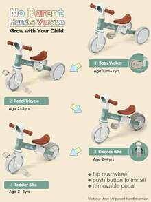 4-In-1 Toddler Balance Bike, Convertible Tricycle For Ages 1-4 |   4-In-1 Evolving Design, Certified  Carbon Steel Frame, Tool-Free 60-Second Transformation, Grows With Your Child - Blue - View 2
