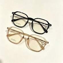 2pcs Women's Asymmetrical Square Non-Prescription Glasses Accessories, Suitable For Daily Office, Study, Reading, Party, Vacation, Photography And Other Occasions - Multicolor - View 3