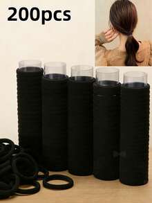 Hoch elastische Damen Pferdeschwanz Haargummis Stirnbänder Haaraccessoires Fitness Sport Stirnbänder Zuhause Schönheit Haaraccessoires geeignet für Sommerurlaub Reisen (1/20/50) - zufällig - Übersicht 4