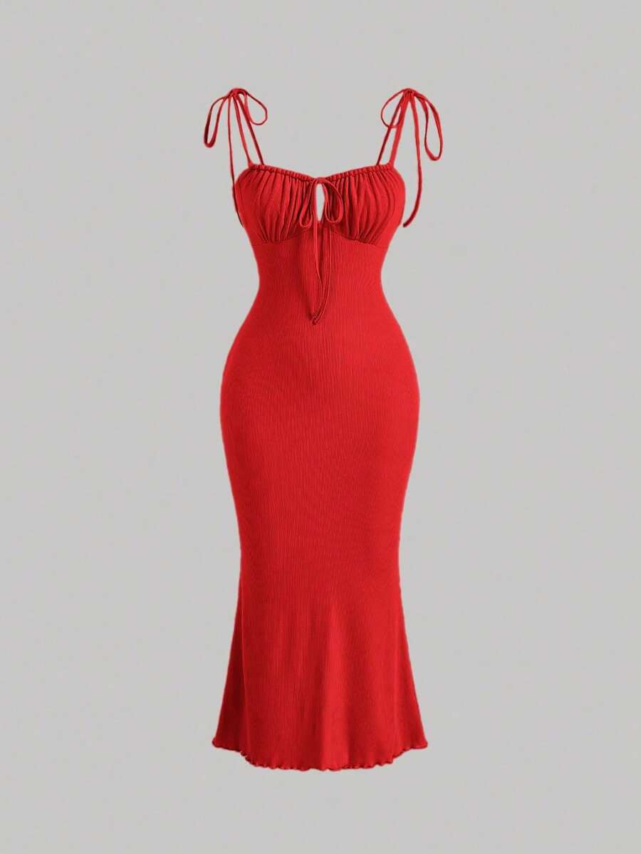 Women Midi Dresses - 紅色 - 查看 1