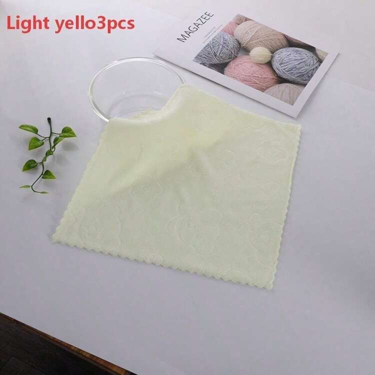 Embossed Microfiber Face Towel, Soft Absorbent Handkerchief, Cute Macaron Color Small Face Wash Cloth, Portable Facial Cleansing Towel, Suitable For Bathroom, Home And Travel - Multicolor - View 9