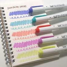 1 Set/5 Pcs 15/Pc Dual-Tip Dual-Use Fluorescent Markers, Soft Color Fluorescent Pens For Back To School Season, Suitable For Coloring, Underlining, Highlighting, Thick And Thin Tips - Set (5 Pieces) - View 21