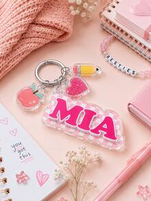 Personalized Girls Bag Name Tag With Charm, Backpack Keychain, Lunch Box Tag, Water Bottle Name Tag, Back To School Tag, Birthday Gift, Daycare Label - Multicolor - View 8