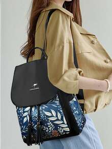 Vintage Women's Oxford Cloth Backpack Handbag Designer Style Large Capacity School Bag 2024 New High Quality - Black - View 11