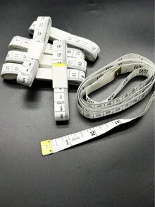 雙標尺柔性軟量尺（英制 + 公制），1.4cm 寬 * 1.5m 長可彎曲布製縫紉尺，適用於服裝製作與身體圍度測量；輕量口袋便攜設計，適合縫紉手工藝與減重身體測量追蹤 - 白色軟尺 - 查看 6