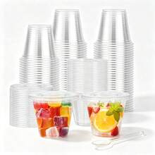 50/40/30/20/10pcs Reusable Ice Cream Cups Chocolate Milk Cups Dessert Cups For Pudding, Dinner Dessert, Home Kitchen, Office, Wedding, Party, Birthday, Picnic, Dessert Table, Baking, Graduation Gift, Kitchen Gadget, Candy, Coffee Beans, Fruit, Gift, Kitchen Baking Essential - Transparent - View 11
