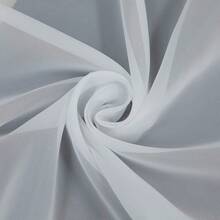 White Lightweight Sheer Window Curtain, Solid Design, 45*120cm, Single Piece - White - View 5