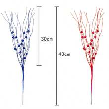 5/10pcs Christmas Glitter Berry Stems, Artificial Christmas Decorations, Gift Holiday Home Decor, Used For Christmas, DIY Christmas Wreath Crafts Tree Ornament Glitter Accents, Holiday Decorations, Reusable - Multicolor - View 3