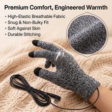 AOYI Unisex Heated Gloves, Suitable For Autumn And Winter Sports And Skiing, Non-Slip, Touchscreen Compatible, Warm And Comfortable; Ideal For Cycling, Driving And Motorcycling In Autumn And Winter. - View 2