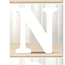 6英吋白色木製字母，未加工木製字母，適合牆面裝飾，立式裝飾字母，切片式標誌裝飾，可用於手工藝、居家派對項目、生日、畢業典禮等，最佳禮物選擇 - 字母 - 查看 32