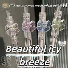 1支彩虹蝴蝶結自動鉛筆 透明筆桿 2B 0.7mm 按壓式自動鉛筆 蝴蝶結裝飾 順滑書寫素描文具 開學禮物 - A - 查看 6