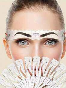 12pcs Eyebrow Shaping Kit, Includes Reusable Templates And Elastic Bands - 3 Minutes Quick Perfect Eyebrow Makeup, Headband Style Silicone Eyebrow Mold, Suitable For Beginners, Reusable Silicone Eyebrow Shaping Template Set - Multicolor - View 1