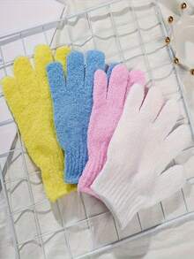 1/6/12 piezas Guantes exfoliantes para ducha, toalla de ducha, guantes de baño, guantes exfoliantes de doble cara para spa, masaje y exfoliación corporal, accesorios de baño para lavado corporal - multicolor - Ver 6