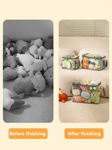 1pc Large Capacity Toy Storage Bag, Doll Storage Organizer Box, Student Book Waterproof Storage Bag, Toy Storage Bag, Multi-Functional Portable Miscellaneous Storage Bag, Student Book Transparent Thickened Waterproof Storage Bag, Transparent Desktop Storage Box For Home - Clear - View 4