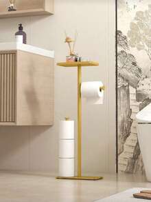 1 Standing Toilet Paper Holder With Shelf, Bathroom Floor Toilet Paper Holder, Multi-Roll Toilet Paper Storage, Toilet Paper Storage Rack, For Bathroom And Restroom Storage Accessories - Multicolor - View 1