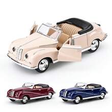 Nostalgic Classic Vintage Convertible Alloy Toy Car, 1:32 Scale Realistic Replica Of Old Luxury Sedan, Thickened Alloy Body Durable And Shock-Resistant, Openable Doors, Detailed Interior Seats And Steering Wheel, Pull-Back Design For Easy Operation Suitable For Young Children; Multiple Vintage Colors With Premium Texture, Multi-Purpose For Play, Collection And Desktop Decoration, Educational Car Toy For Boys, Collectible Ornament, First Birthday Gift, Home Desktop Vintage Decor Set - Multicolor - View 8