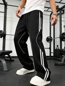 Men's Autumn Fashion Outdoor Sports Casual Multi-Pocket Long Pants, Minimalist Daily Commute Straight Leg - Black - View 1