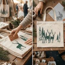 3pcs Reusable Plastic Winter Snow Scene Stencils For Painting - Christmas Reindeer, Sleigh, Church & Trees Templates DIY Crafts, No Wooden Transfer Stickers Suitable For Canvas, Fabric, Glass Doors & Wall Decor Includes Snowflake Pattern - Sets - View 5